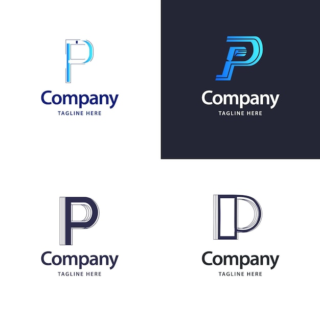 Free Vector letter p big logo pack design creative modern logos design for your business vector brand name illustration