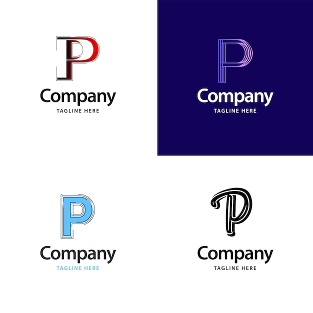 Free Vector letter p big logo pack design creative modern logos design for your business vector brand name illustration