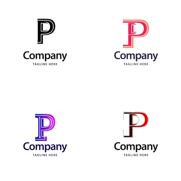 Free Vector letter p big logo pack design creative modern logos design for your business