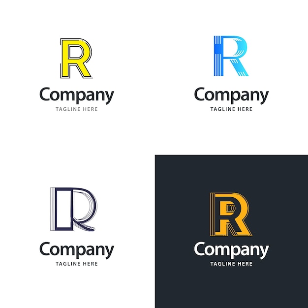 Free Vector letter r big logo pack design creative modern logos design for your business