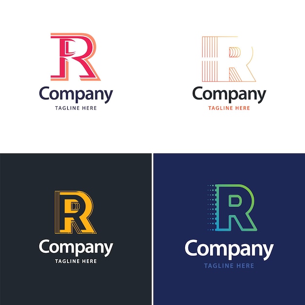 Free Vector letter r big logo pack design creative modern logos design for your business