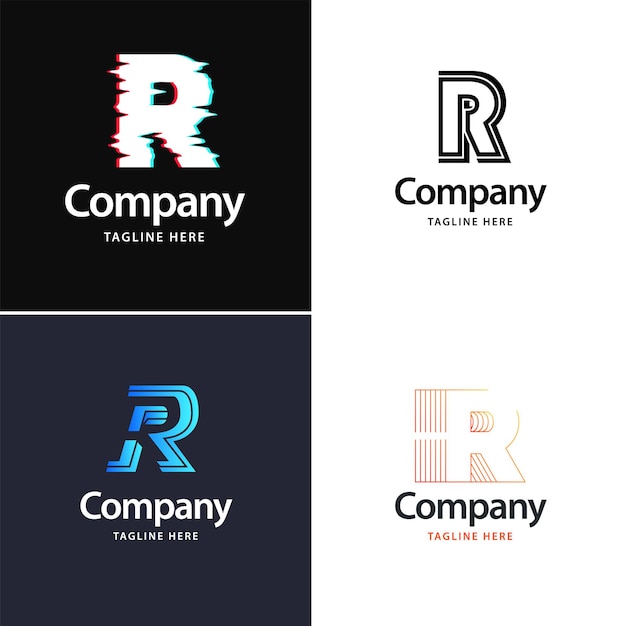 Free Vector letter r big logo pack design creative modern logos design for your business