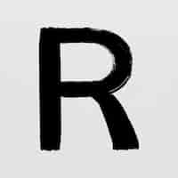 Free vector letter r brush stroke typography vector