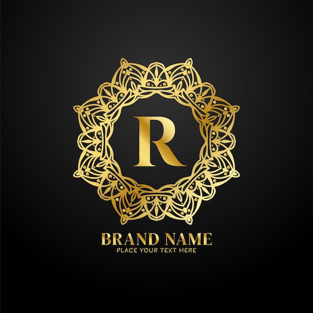 Free Vector letter r luxury brand logo concept design vector