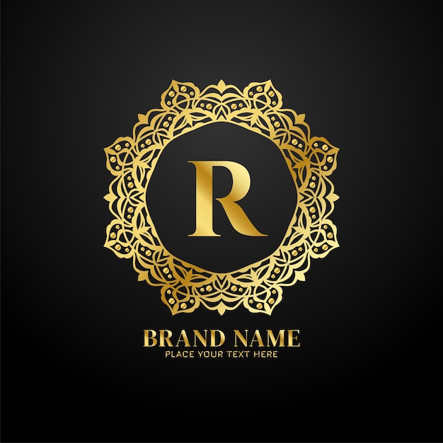 Free Vector letter r luxury brand logo concept design vector