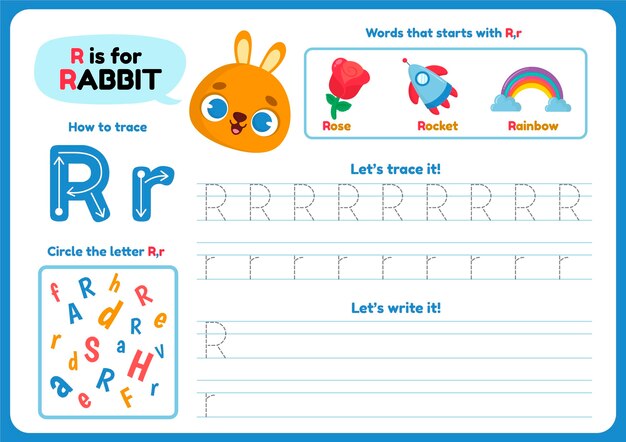 Letter r worksheet template