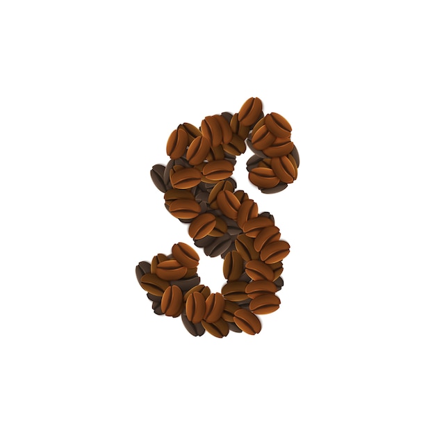 Free Vector letter s of coffee grains