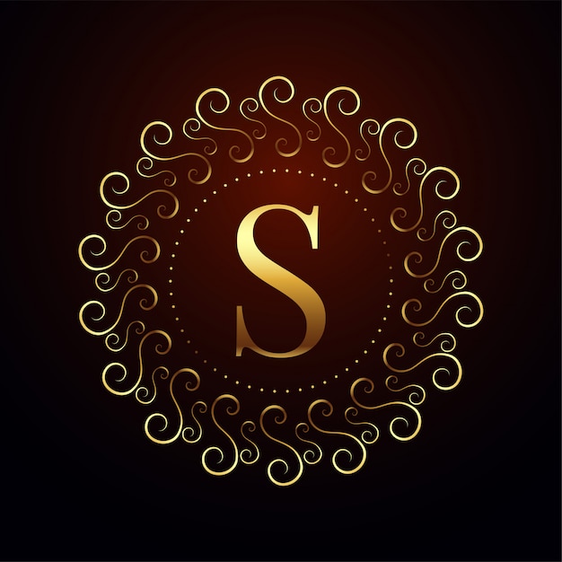 Free vector letter s luxury royal golden logo