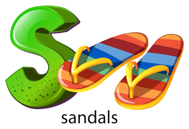 Free Vector a letter s for slippers