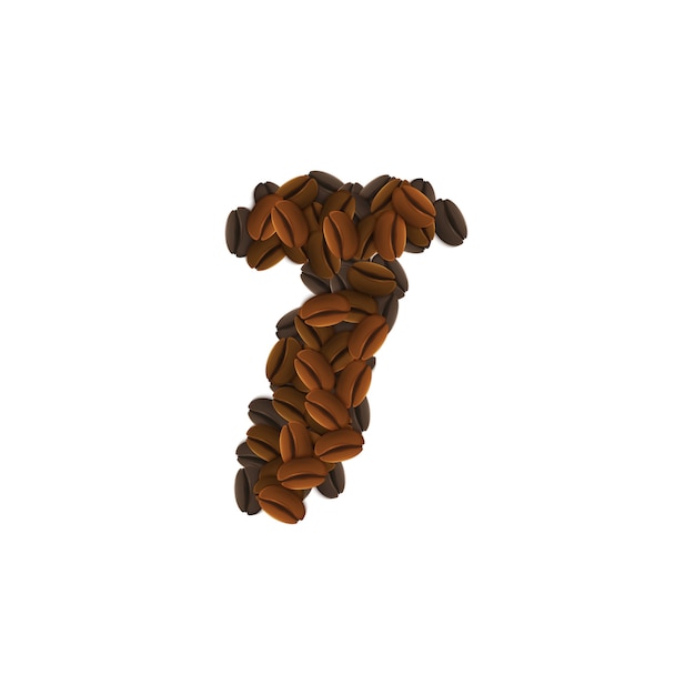 Free Vector letter t of coffee grains