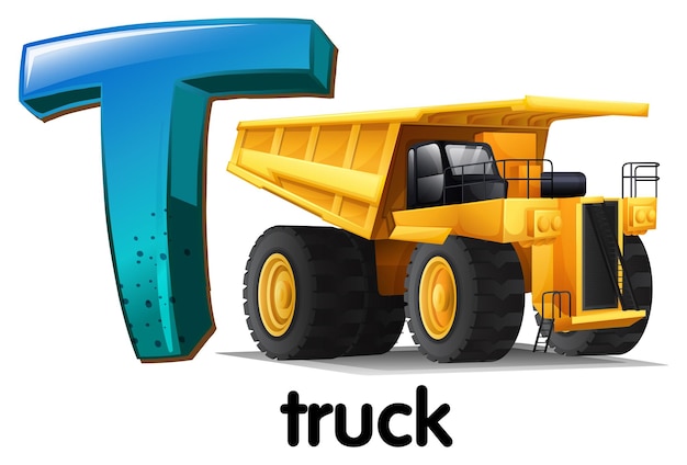 Free Vector a letter t for truck