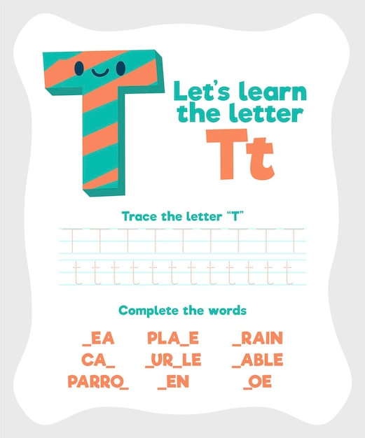 Letter t worksheet template