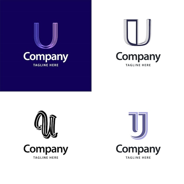 Free Vector letter u big logo pack design creative modern logos design for your business vector brand name illustration