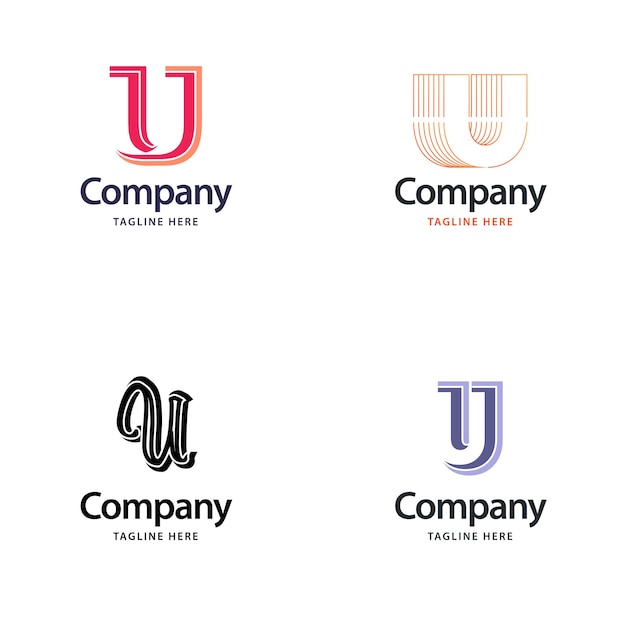 Free Vector letter u big logo pack design creative modern logos design for your business