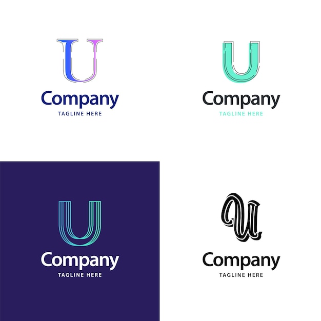 Free Vector letter u big logo pack design creative modern logos design for your business