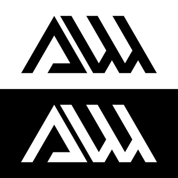 Letter a w logo design vector