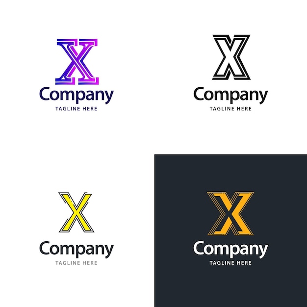 Letter X Big Logo Pack Design Creative Modern logos design for your business Vector Brand name illustration