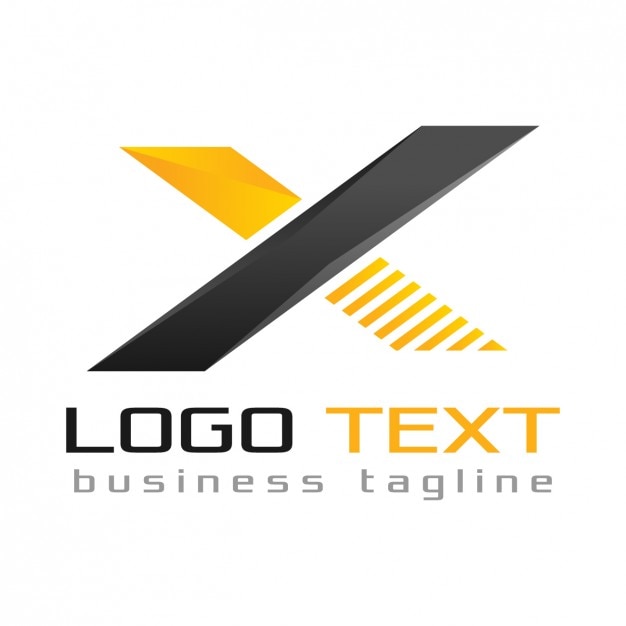 Letter X logo, black and yellow colors