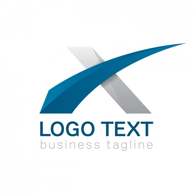 Letter X logo, blue and gray colors