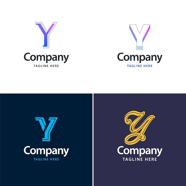 Free Vector letter y big logo pack design creative modern logos design for your business vector brand name illustration