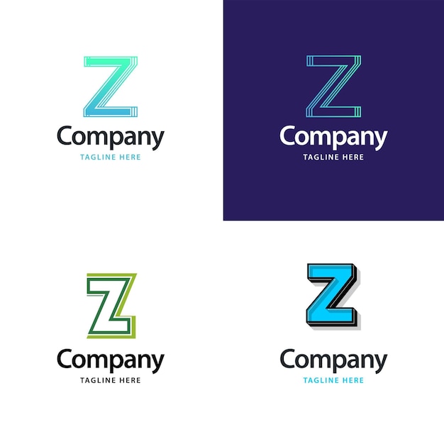 Free Vector letter z big logo pack design creative modern logos design for your business vector brand name illustration