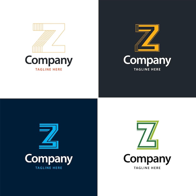 Free Vector letter z big logo pack design creative modern logos design for your business vector brand name illustration