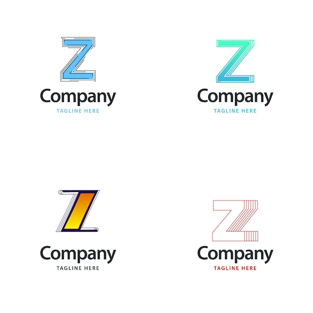 Free Vector letter z big logo pack design creative modern logos design for your business vector brand name illustration