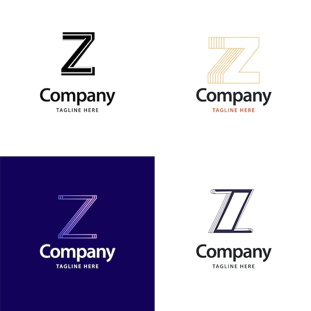 Free Vector letter z big logo pack design creative modern logos design for your business