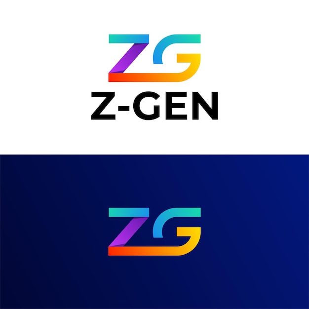 Free Vector letter z and letter g combine logo