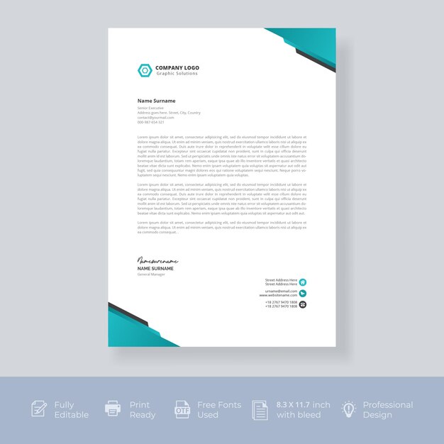 Letterhead template design Modern Creative