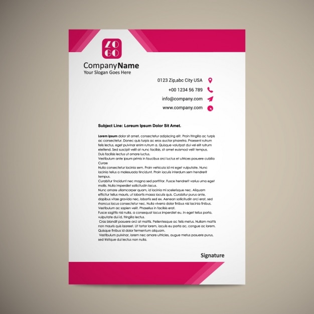 Letterhead template design