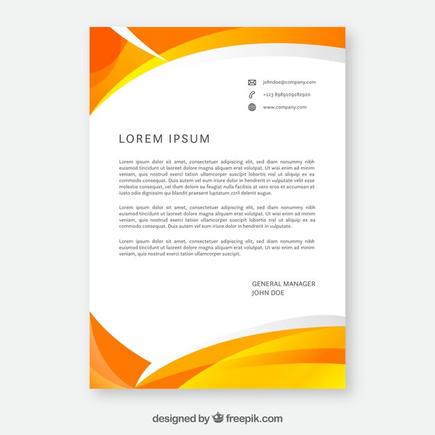 Letterhead template in flat style