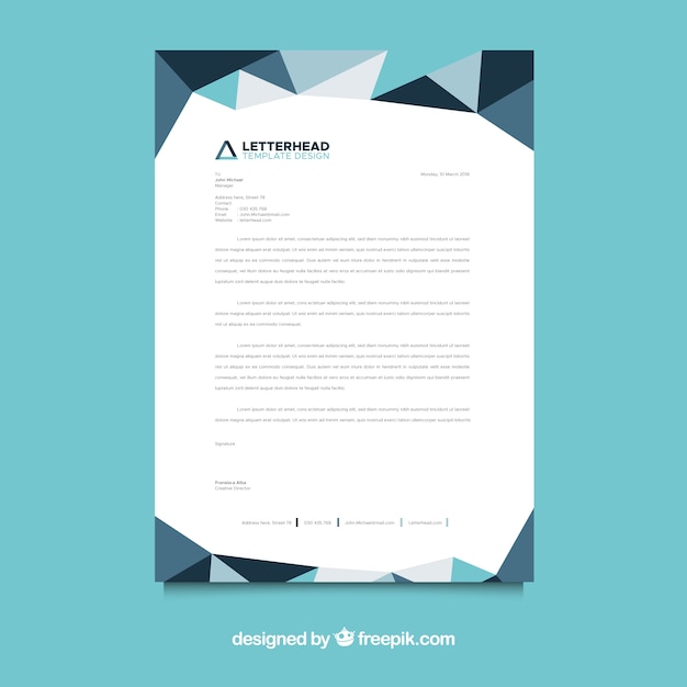 Letterhead template in flat style