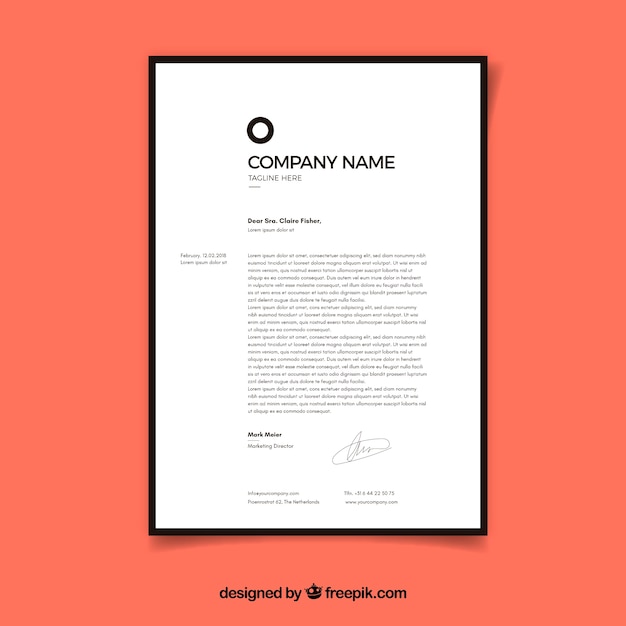 Letterhead template in flat style