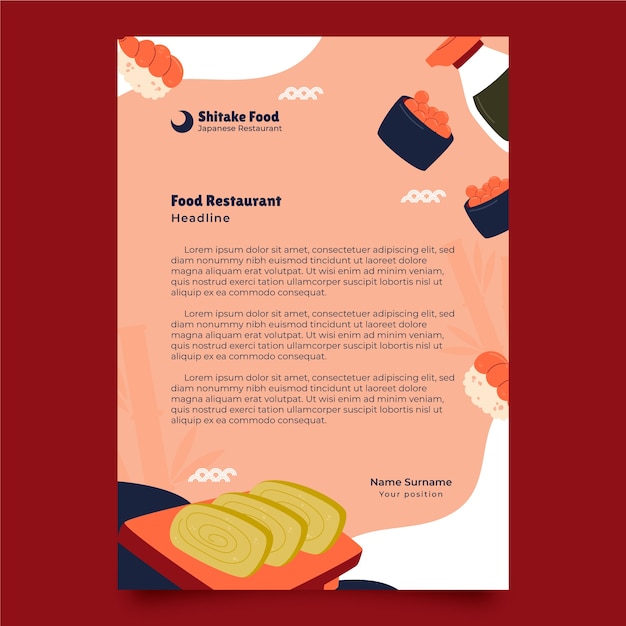 Letterhead template for traditional japanese restaurant