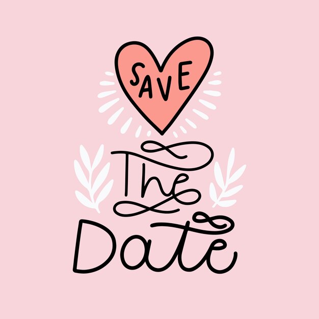 Lettering background save the date