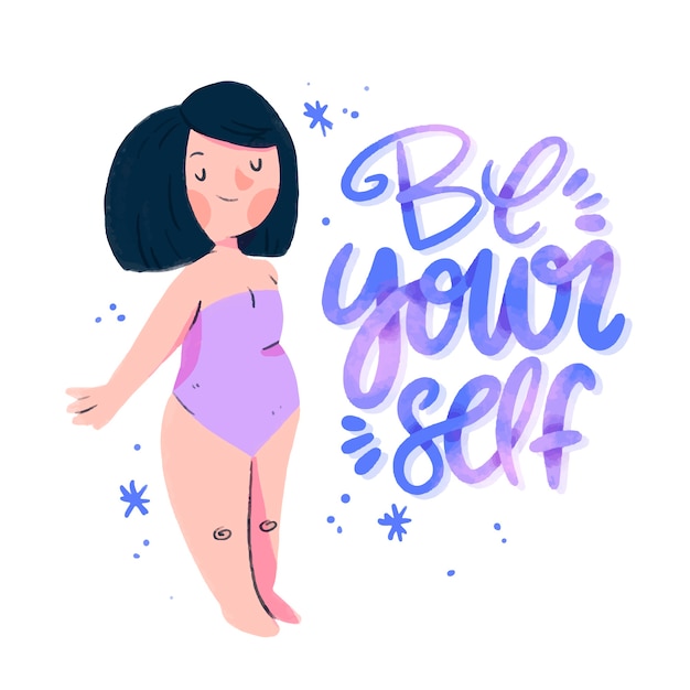 Free Vector lettering body positive