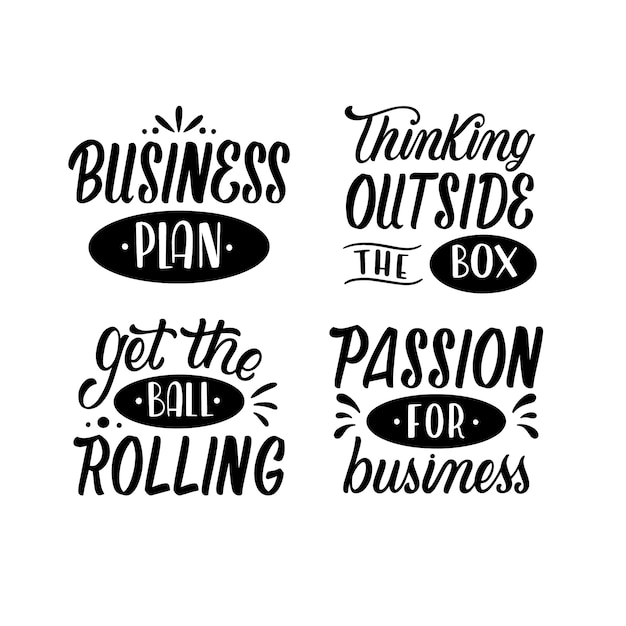 Free vector lettering business stickers