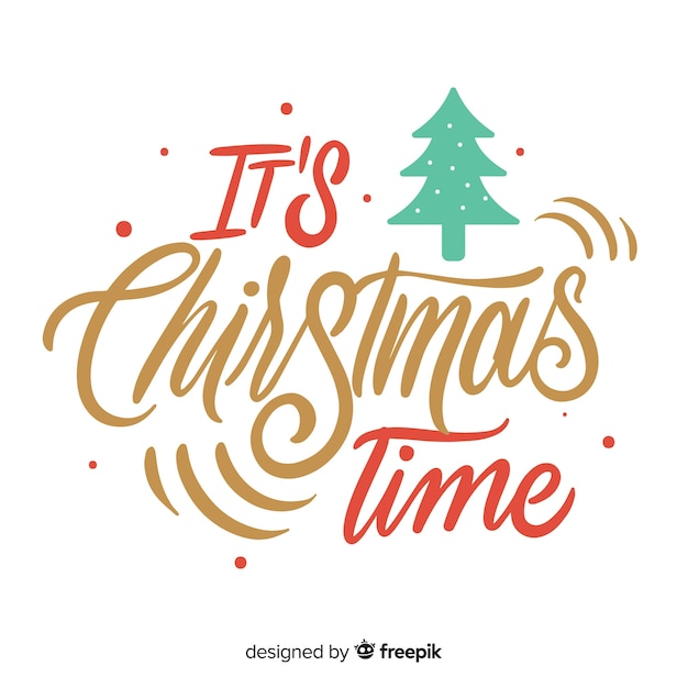 Free Vector lettering christmas background