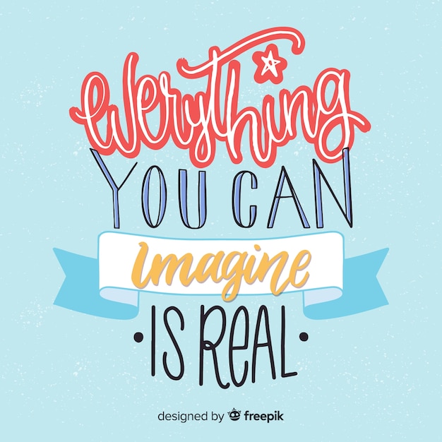 Lettering design with creativity quote