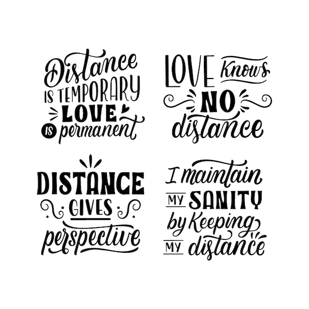 Lettering distance sticker set