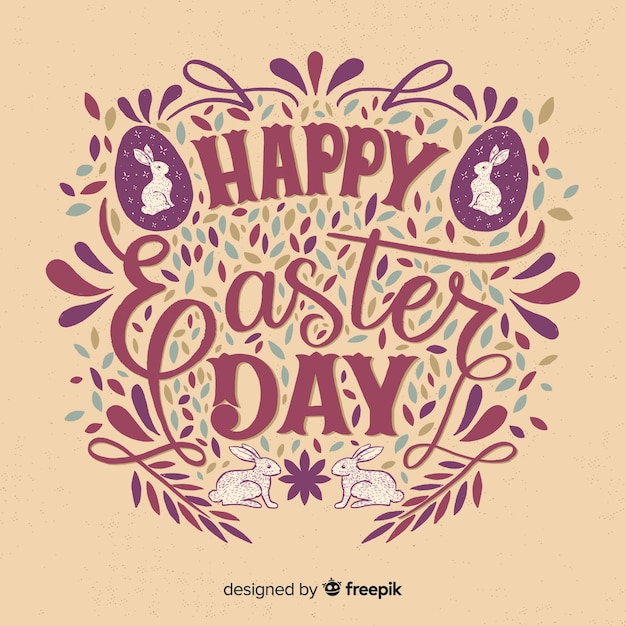 Free vector lettering easter background