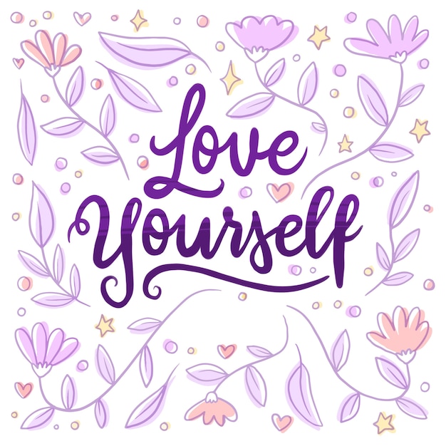 Lettering flowers self love