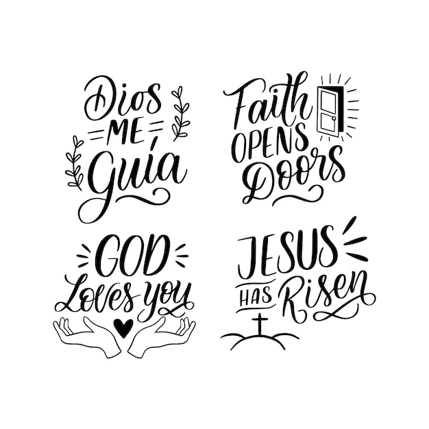 Lettering god stickers collection