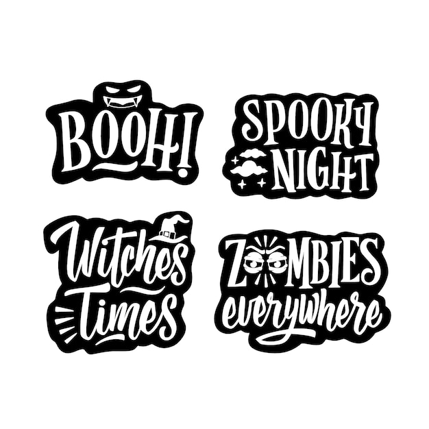 Lettering halloween stickers collection