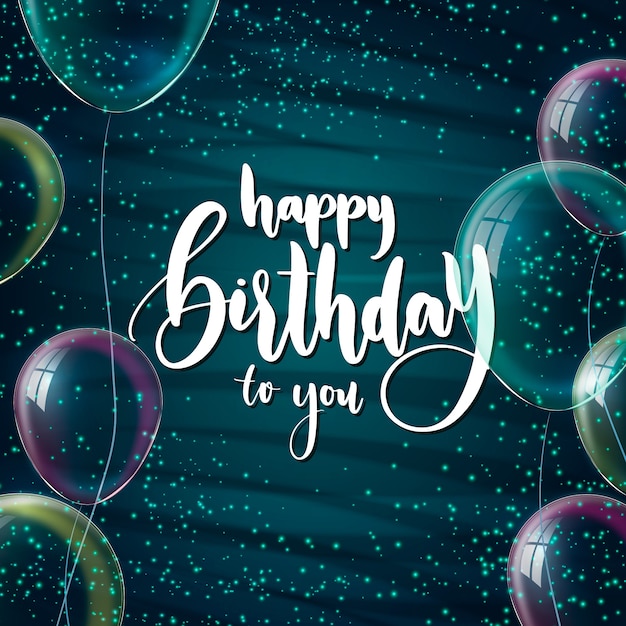 Free vector lettering happy birthday