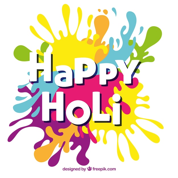 Lettering happy holi background