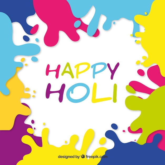 Lettering happy holi background