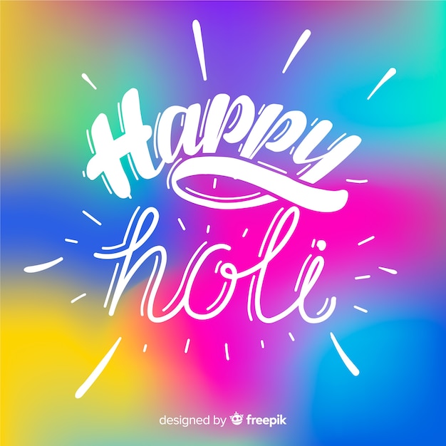 Free Vector lettering happy holi