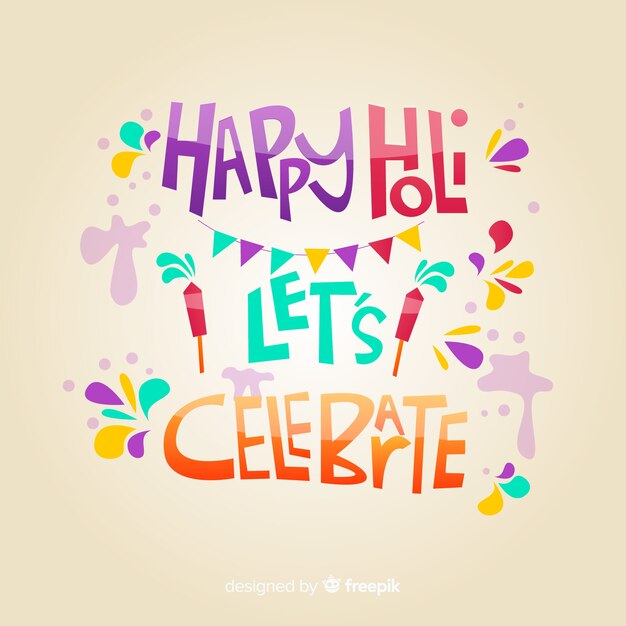 Lettering happy holi